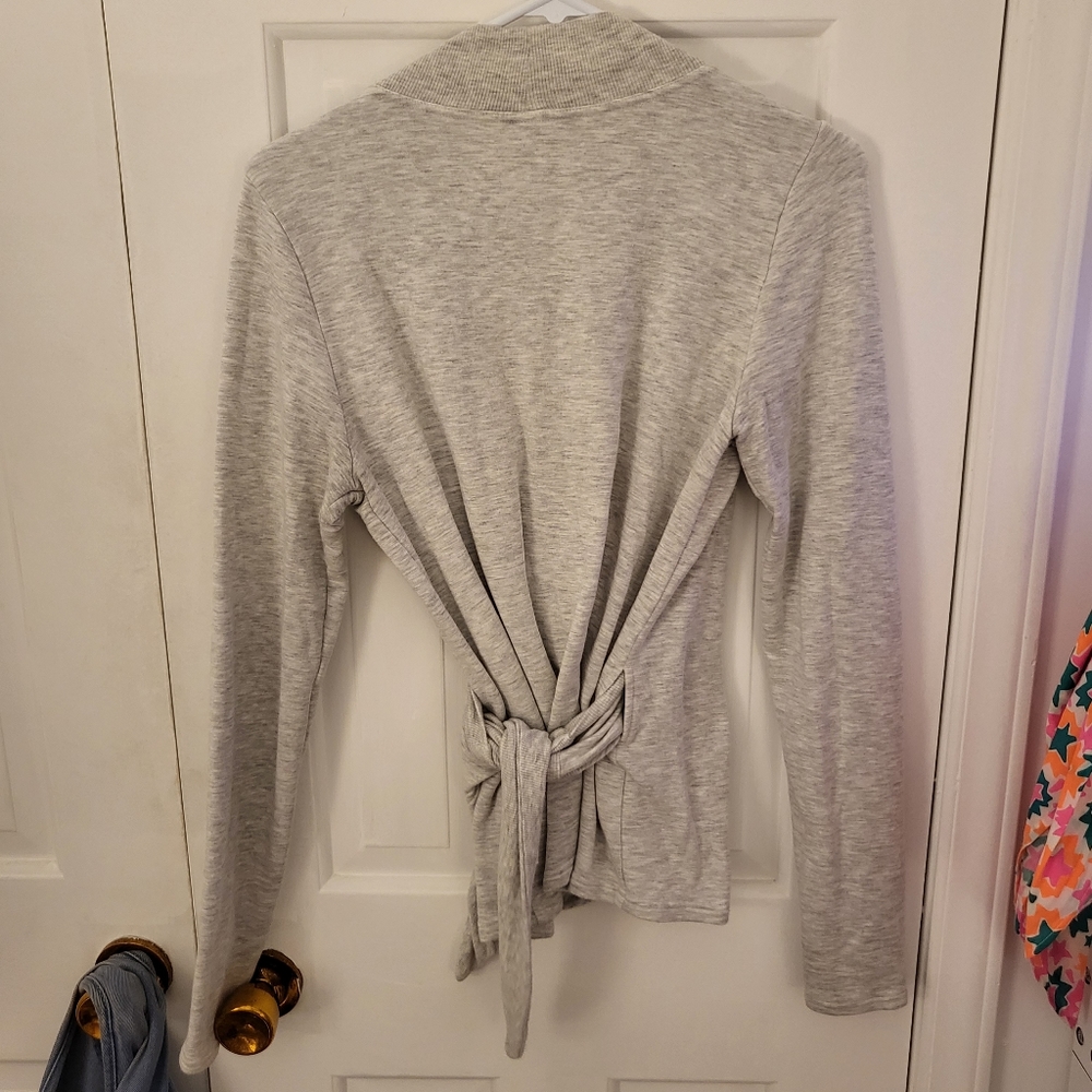 Athleta Grey Wrap Sweater - Picture 7 of 9